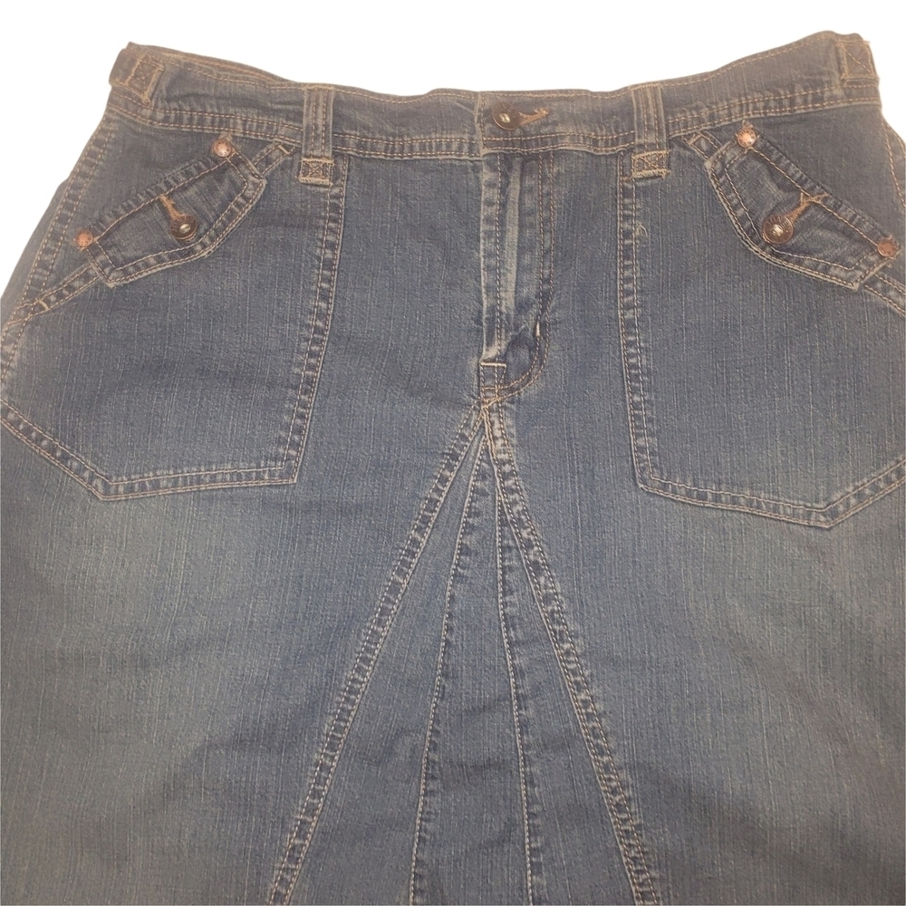 Jones & Co. Classic Blue Denim A-Line Skirt Size 10